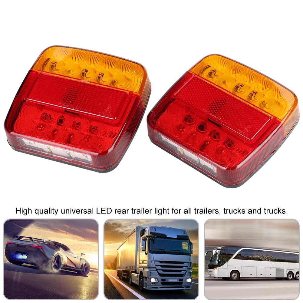 2Pcs 12V 20LED Double Colors Rear Lights for Trailer Truck(red Yellow Lamp Cover)