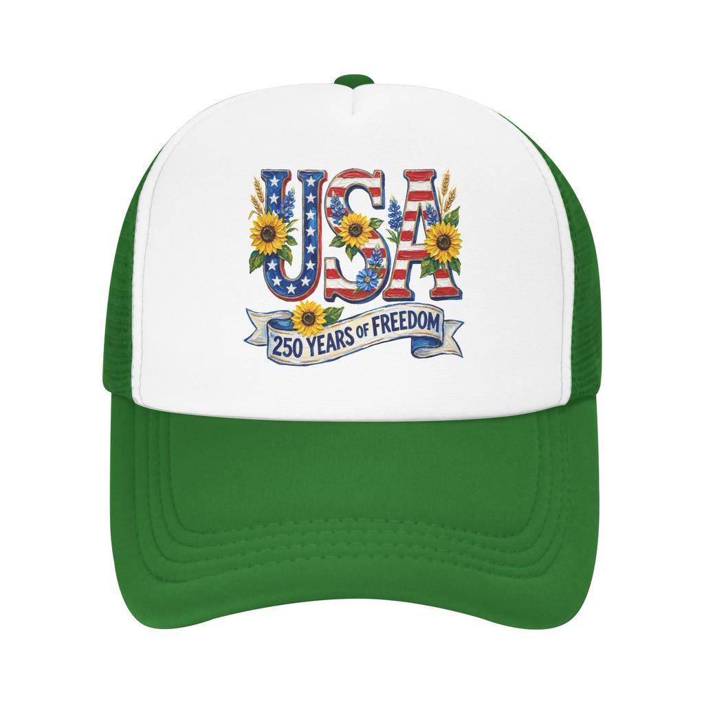 Years of Freedom Mesh Baseball Cap Adult Sport Sun Caps Independence Day Hats Adjustable Summer Trucker Caps