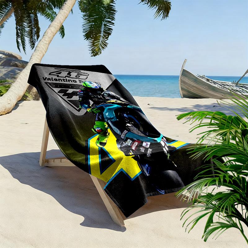 46 Motor Print Strandtuch, Großes Weiches Schnelltrocknendes Handtuch für Strand Camping Schwimmen