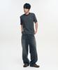 SLOW RECORD HOUSE Striped Short Sleeve T-Shirt_Black