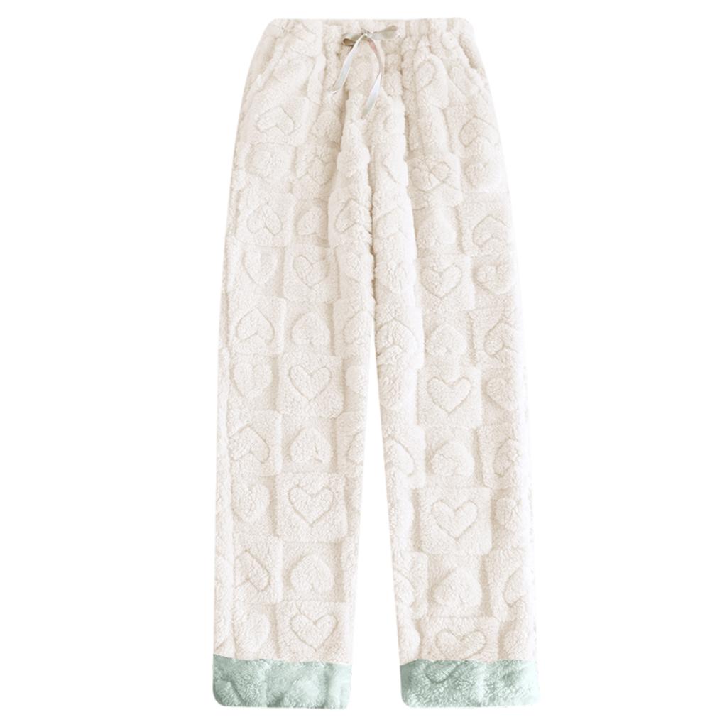 Damenmode Fleecegefütterte Verdickte Lange Pyjamahose