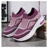 Women's Slip-on Wedge Sneakers Breathable Knit Platform Shoes Fashion Casual Walking Shoes