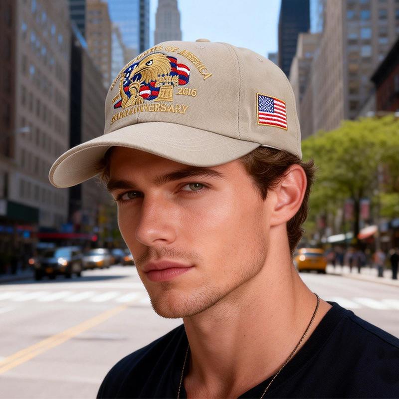 Usa 250Th Anniversary Eagle Print Hat Unisex Adjustable Washed Cotton Peak Hat Trucker Hats Outdoor Visor Baseball Cap