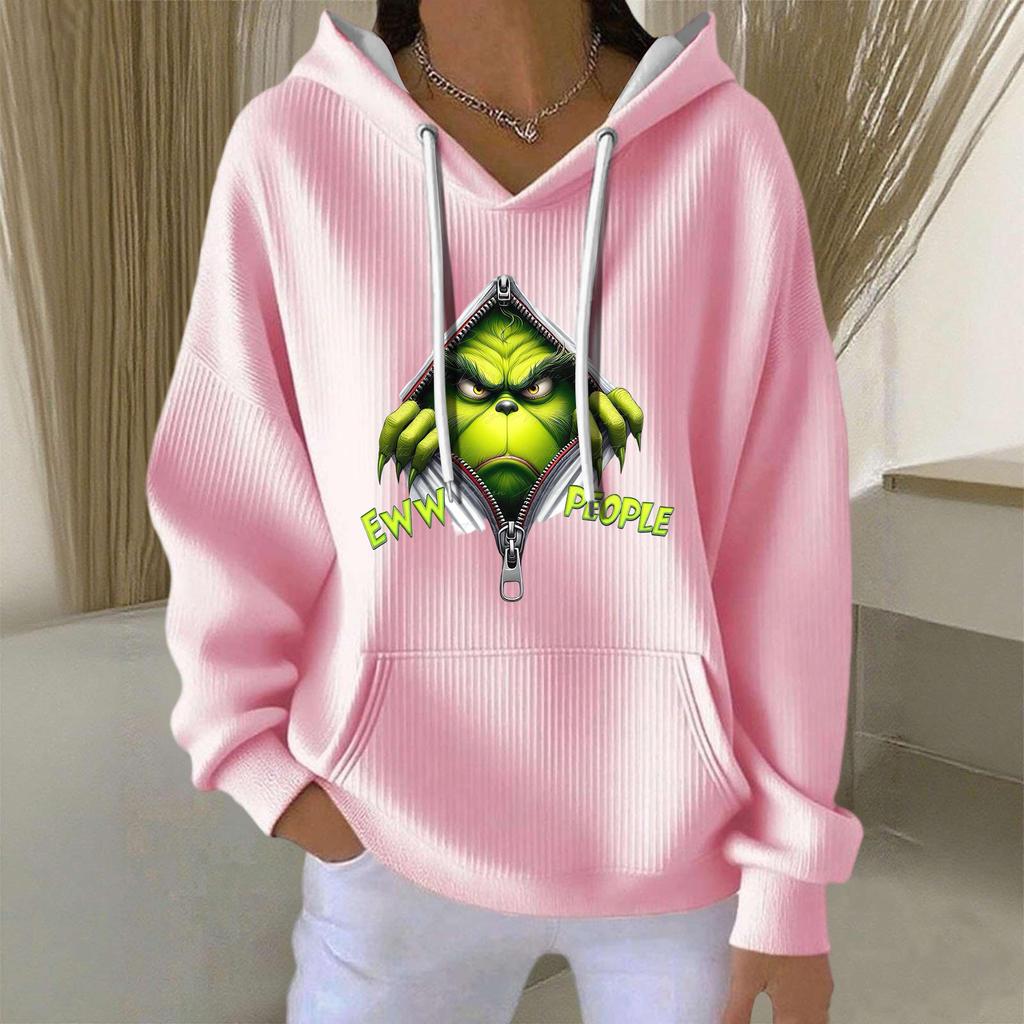 Women's Fashion Casual Christmas Angel Print Pullover Long-Sleeve Sweatshirt
