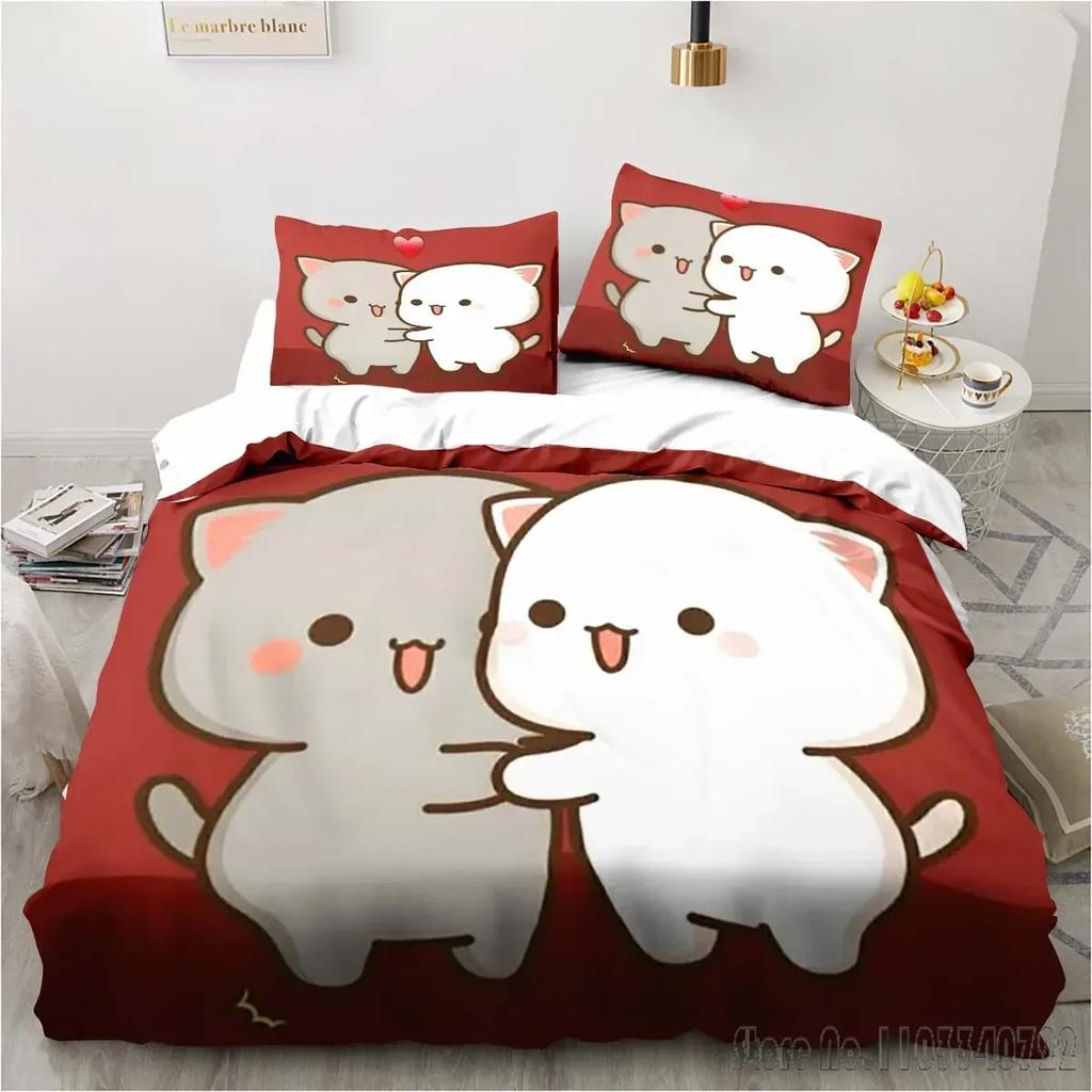 3d Printing Cartoon Bubu Dudu Bedding Set Three-piece Set Anime Adult Kid Bedroom Duvet Cover Sets Home Textiles Birthday Gifts