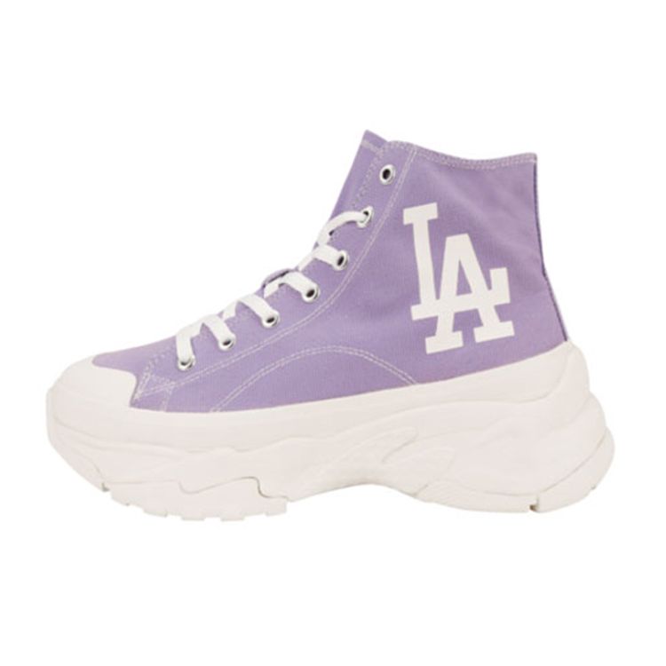 MLB Chunky High Fashion Korean Style Canvas Shoes Unisex Sneakers Purple 32SHU1111-07V