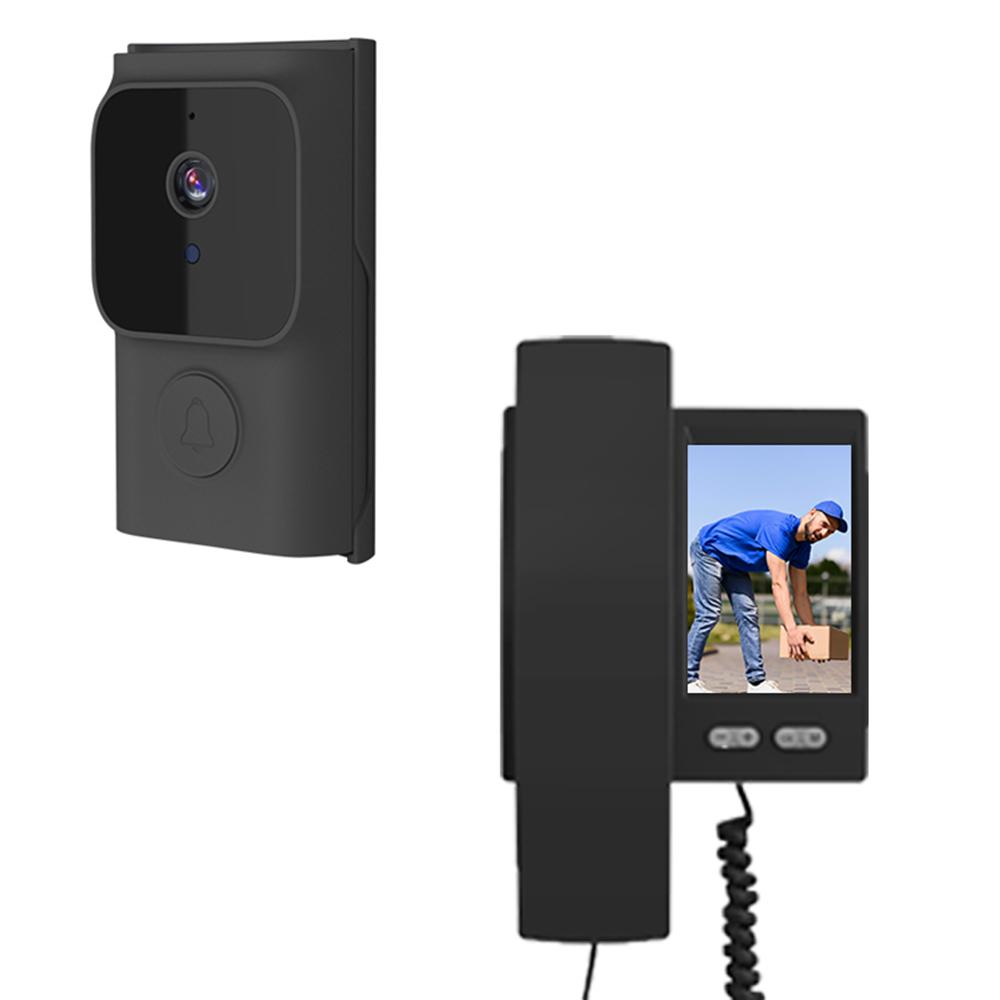 

Y8-KP1 2.4G Transmission 3.5 Inch IPS Screen Two Way Audio Night Vision HD Video Doorbell Kit for Home Security Black