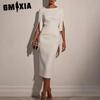 Women's Fashion Summer Spring Solid Color Print Short Sleeve O-Neck Casual Dresses