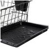Stainless Steel Luxe Black Steel Dish Drainer with Drain Tray, Detachable Cutlery Stand | Bartan Plate Drying Basket Stand (Black), 55.3 X 37 X 23 Cm