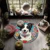 Sheepdog pattern round rug,Carpet Rug for Living Room Bedroom Playroom ,Non-slip Floor Mat,Holiday Gifts and Birthday Gifts.