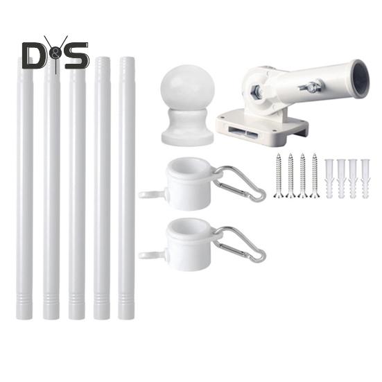 

Комплект флагштока для дома, утолщенный из нержавеющей стали, наружный крыльцо, флагшток для флага 3x5 футов, вращающийся, регулируемый кронштейн-держатель L белый