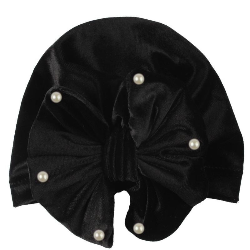 Babymütze Neugeborenen Schleife Reifenmütze Säugling Goldener Samt Thermomütze Kinderhut