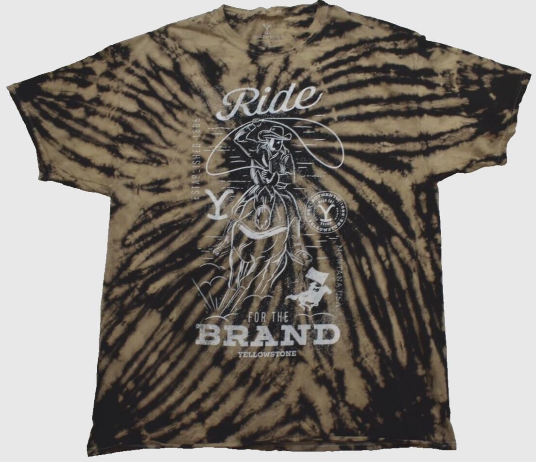 

Yellowstone Mens Ride For The Brand Brown Tie Dye Shirt New 4XL