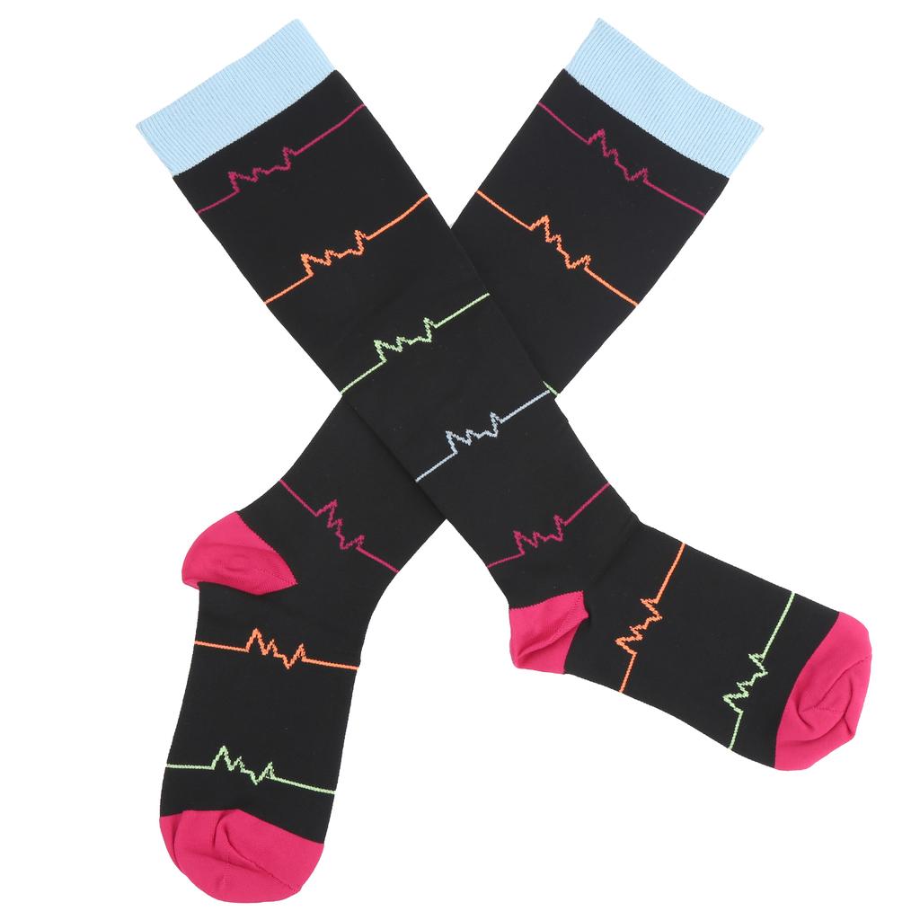 1 Pair Sports Pressure Stockings Elastic Calf Care for Running and Riding Mountaineering S M Black Flash