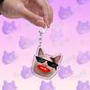 Funny Cute Cat Meme Keychain Accessories Bag Charms Cat Lover Animal Keychains Keyrings Jewelry Fans Cute Cartoon Freinds Gift