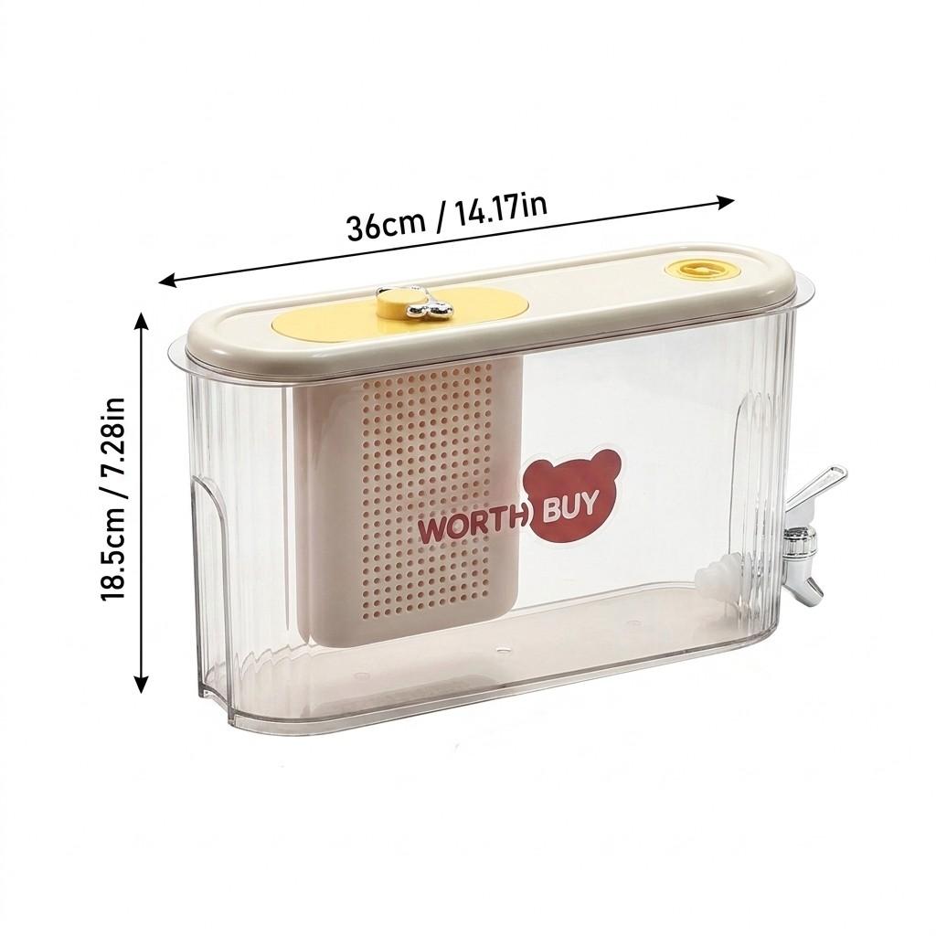 4L Fridge Cold Water Kettle With Faucet & Filter Camping Transparent Plastic Water Jug Large Capacity Juice Beverage Dispenser