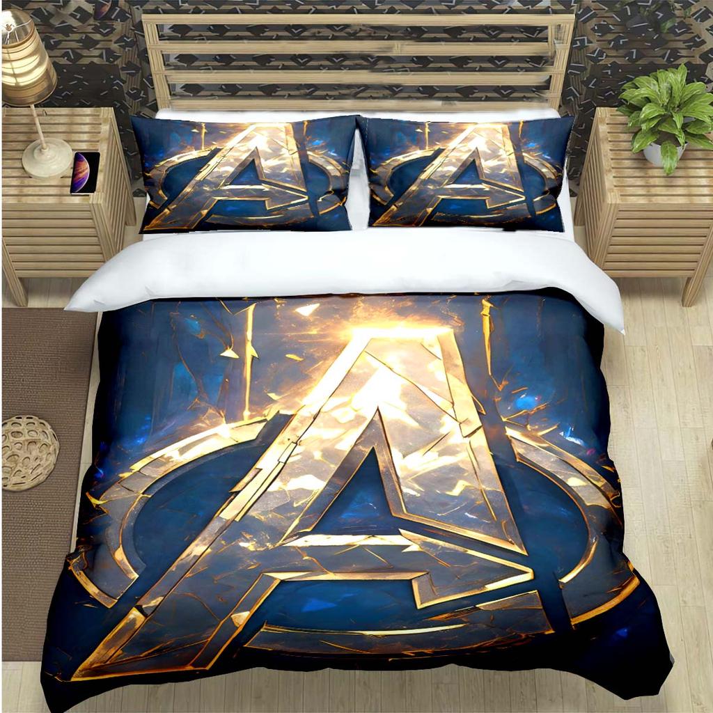 Fashion Superhero A-Avengers Print Bedding Set Duvet Cover Comforter Bed  Youth Kids Girl Boys Luxury Birthday Gift