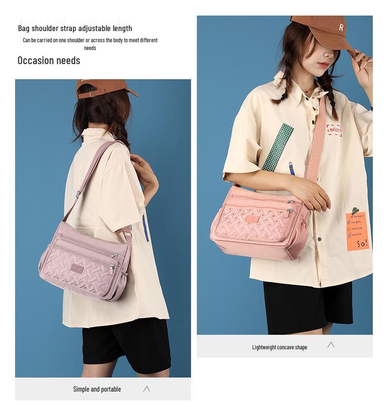 Women's Lightweight Water-Repellent Nylon Crossbody Shopping Bag