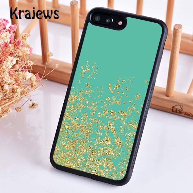 Krajews Mint Glitter pattern Phone Case Cover For iPhone 17 Air 16 15 14 plus 12 13 pro max coque Shell Fundas