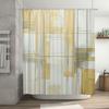 Luxury Bath Shower Curtain with Artistic Design White and Beige Abstract Watercolor Pattern