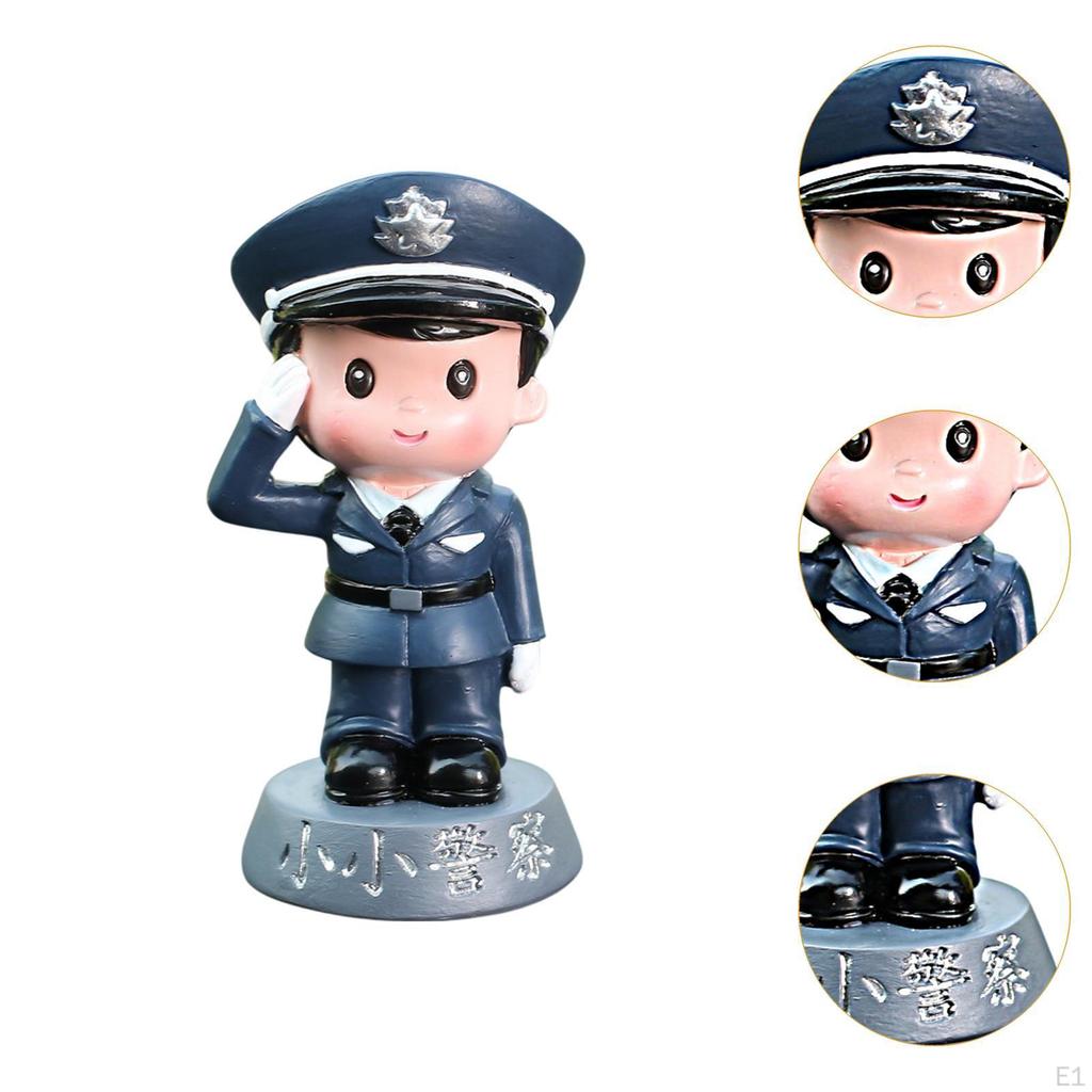 Police -class Statue Cake Topper Sweet Collection Resin Figure Tiny People Model for Sidewalk in The