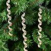 4pcs Twisted Christmas Snowflakes Icicle Pendants  Holiday Party Supplies