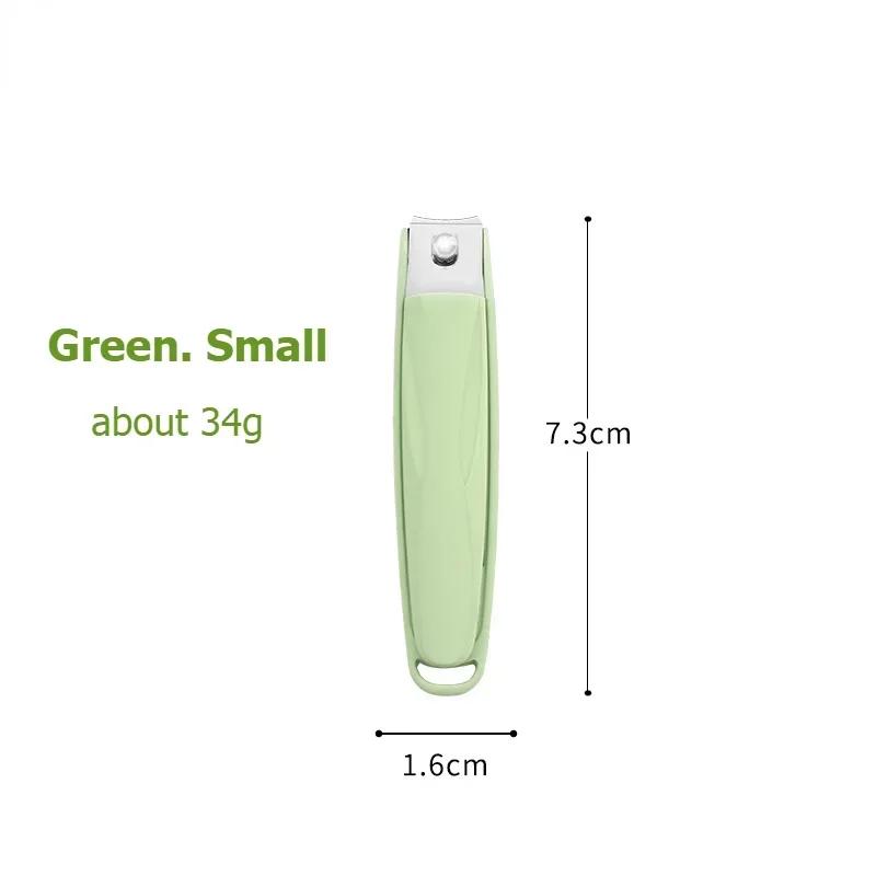 Creative Cute Stainless Steel Nail Clippers for Kids - Anti-Splash Diagonal Design Available in Pink Green Orange
