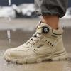 New Rotating Button Men Boots Anti-smash Anti Puncture Safety Shoes Men Work Boots Steel Toe Shoes Security Indestructible Shoes