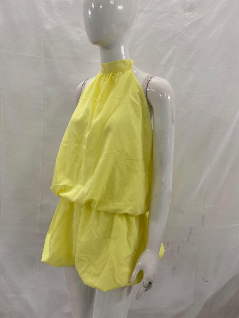 2025 European & American Solid Color Off-Shoulder Halter Neck A-Line Summer Dress