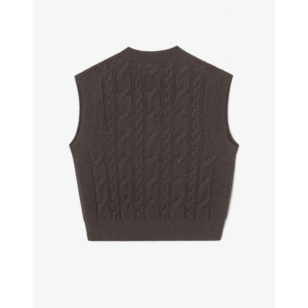LacoSte Women S Cable V Neck VeSt Af310e 54n Six