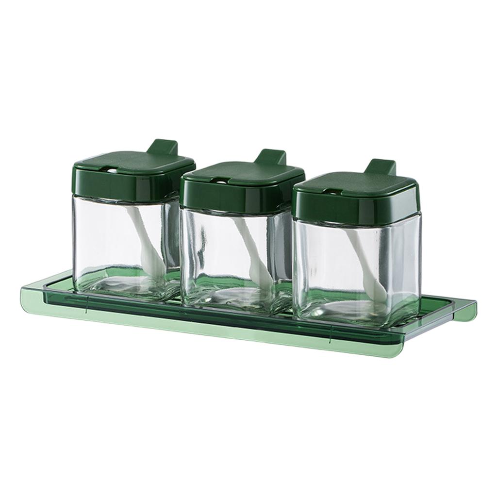Druckdeckel Gewürzglas Set Feuchtigkeitsgeschützter Gewürzbehälter zum Kochen