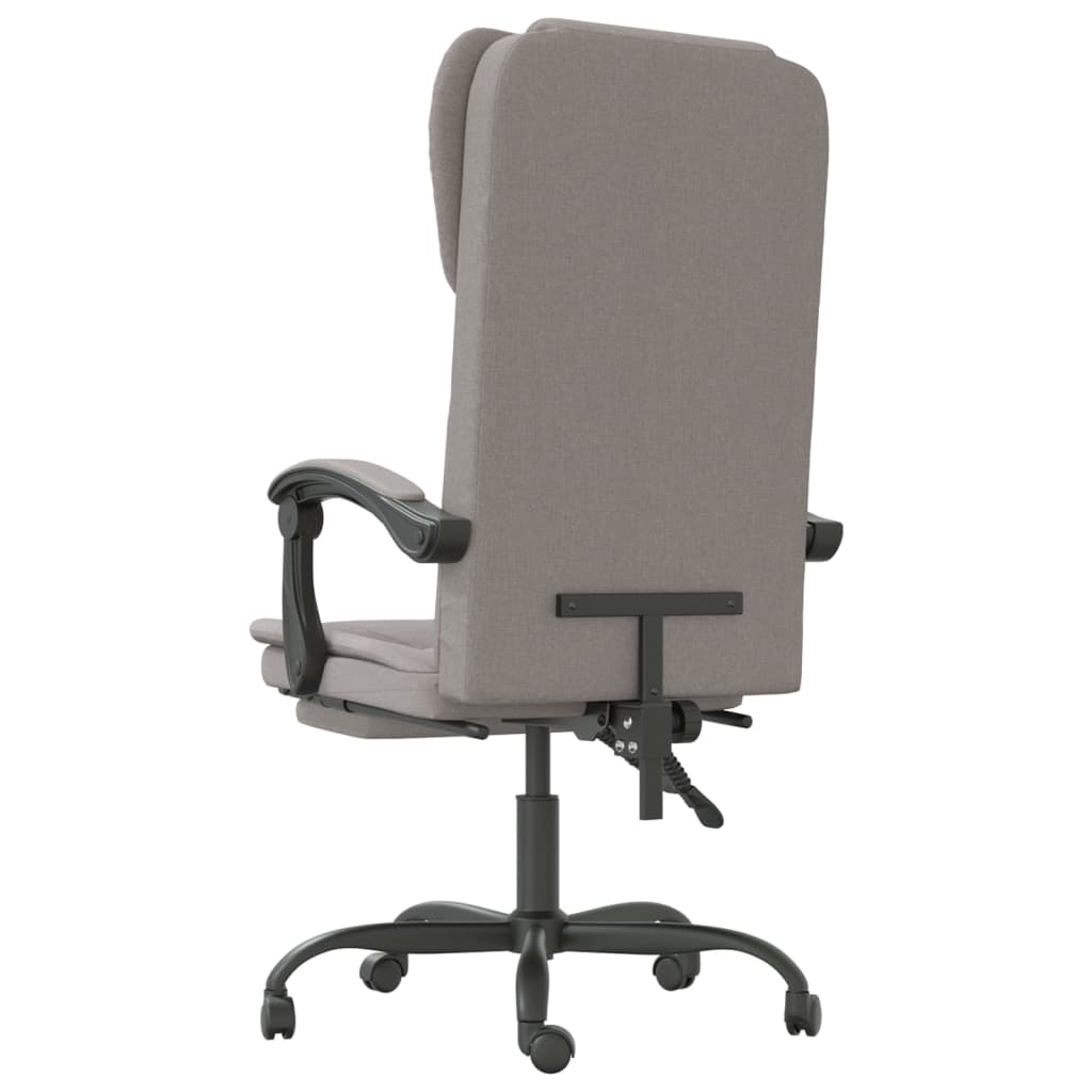 Office Chair with Reclining Function Taupe Fabric
