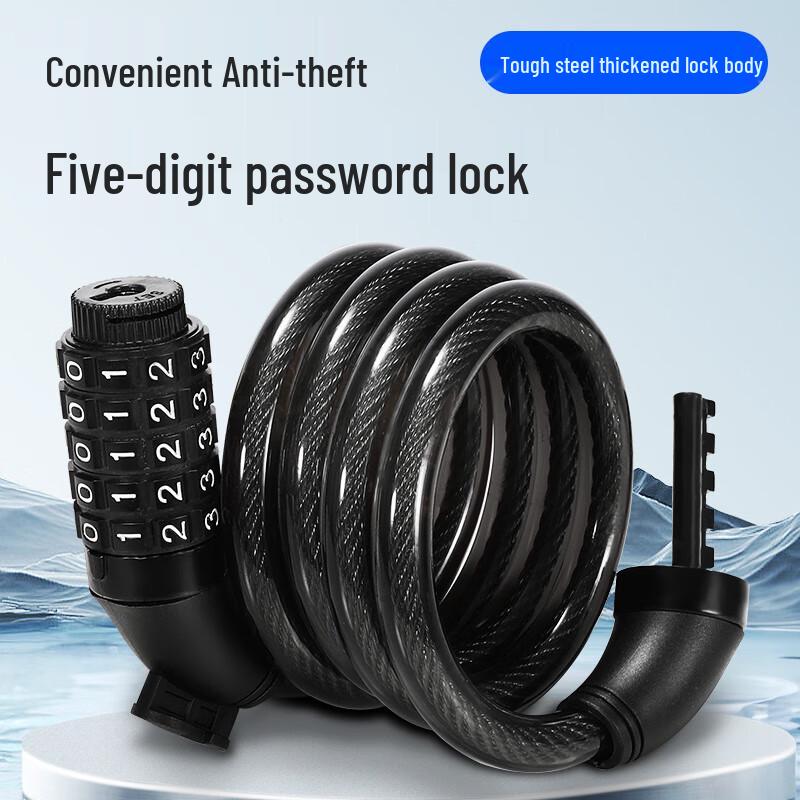 Портативный 4-значный кодовый тросовый замок для велосипеда