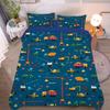 Cartoon Car bedding set Truck Excavator Duvet Cover Set Large Colorful Car Bedding for Toddlers Kids Teens King Size Quilt Cover
