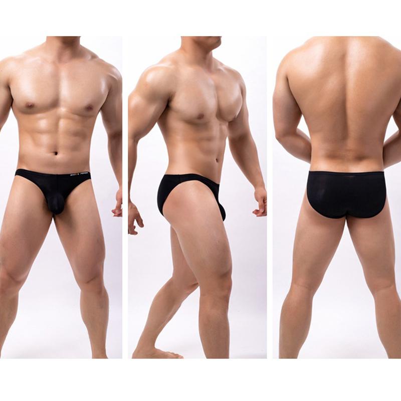 Men's Sexy Low-Rise Briefs Stylish Solid Color Comfort Underwear Breathable Body-Hugging Briefs