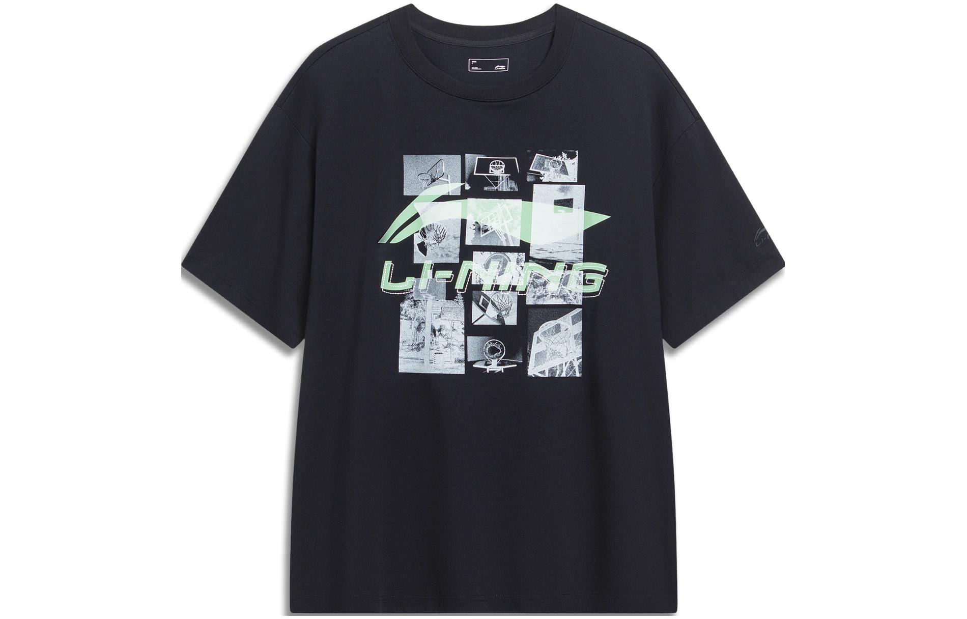 Li Ning Sports Life Collection Drop Shoulder Sleeve T Shirt Men s Black AHST725-1 S