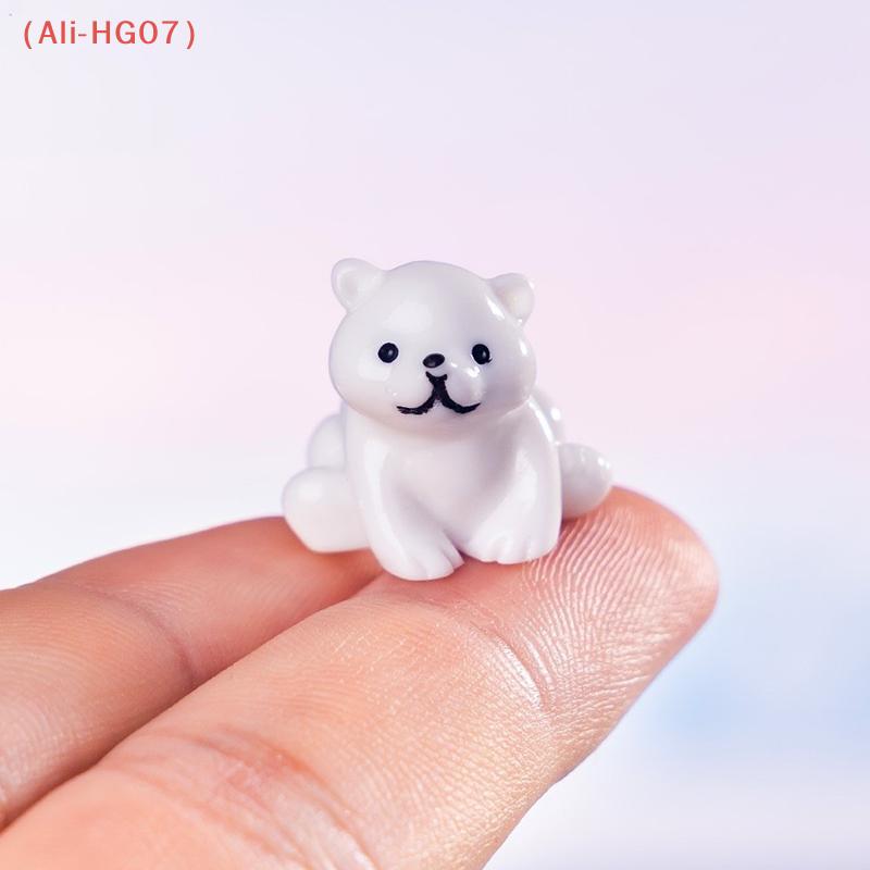 4pcs Miniature Polar Bear Figurines Resin Crafted Handicraft Simulation DIY Aquarium Landscape Dollhouse Decor Bonsai Ornaments