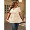 Letní dámské tričko Plus Size Tričko s výstřihem do V a krátkým rukávem