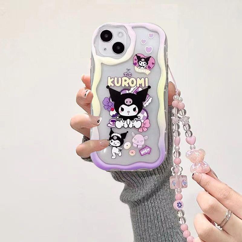 Kuromi Hello Kitty Chain Holder Casing For Xiaomi Redmi 15C 15 Note 15 Pro Plus 5G 14C 13C 12 Note 14 13 Pro Plus 5G Phone Case