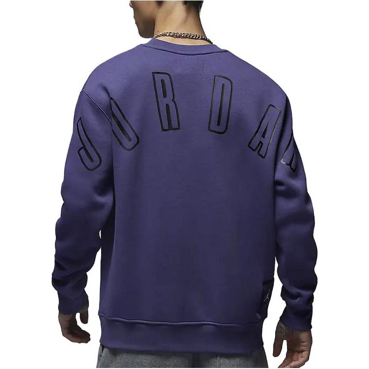Jordan Flight MVP Print Crew Neck Casual Sports Fleece Lined Sweatshirt Men's Blue Purple FB7020-500