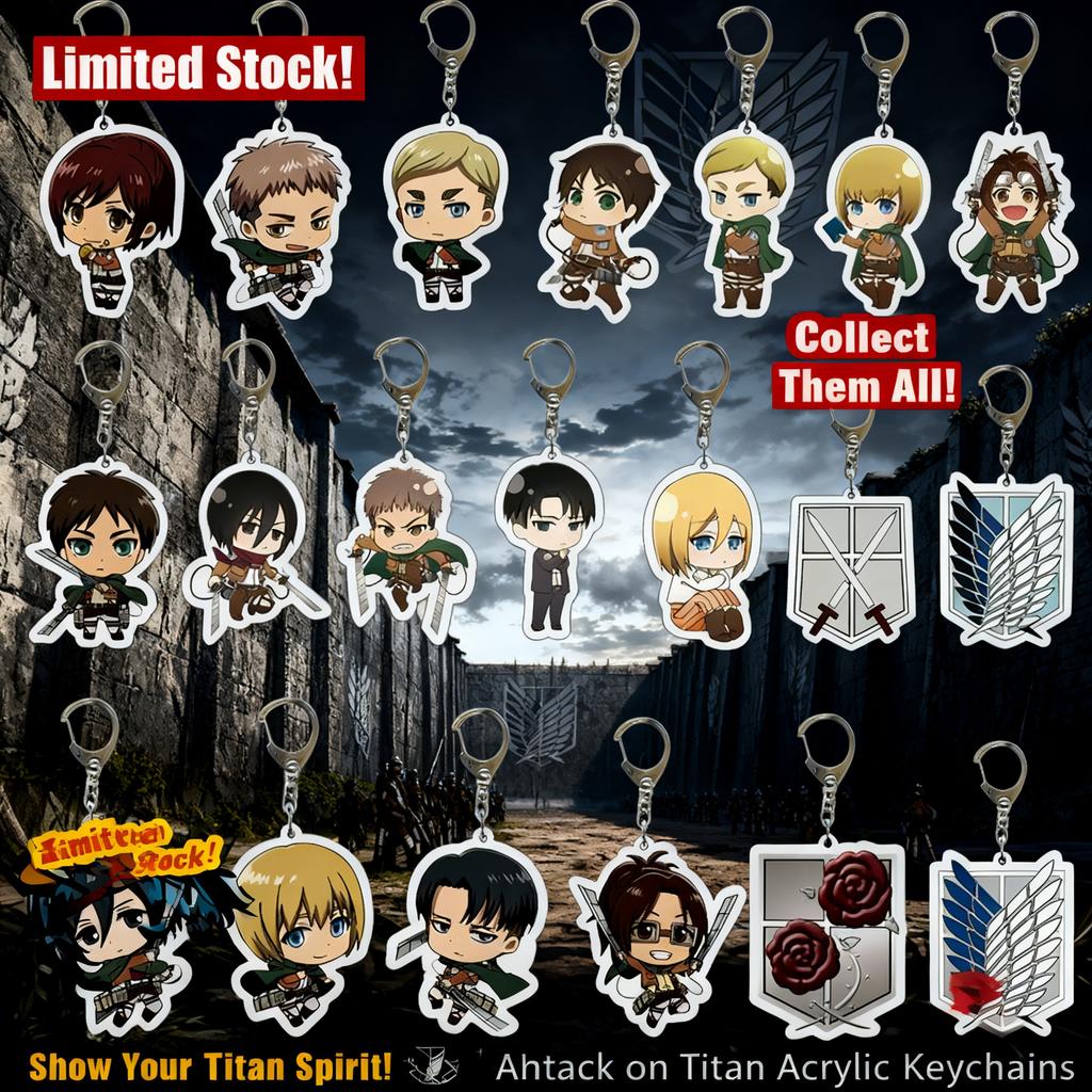 Attack on Titan Key Ring Acrylic Key Ring Custom Logo Print Creative Backpack Accessory Stock Available High Quality
