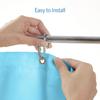 1Pc Light Blue Shower Curtain Liner With Magnets, Plastic Bath Curtain For Bathtub Bathroom, Window Curtain, Home Decor