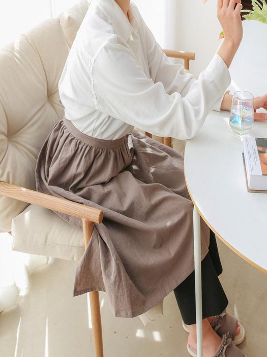 sosomoso French Half Pleated Apron - Brown brown