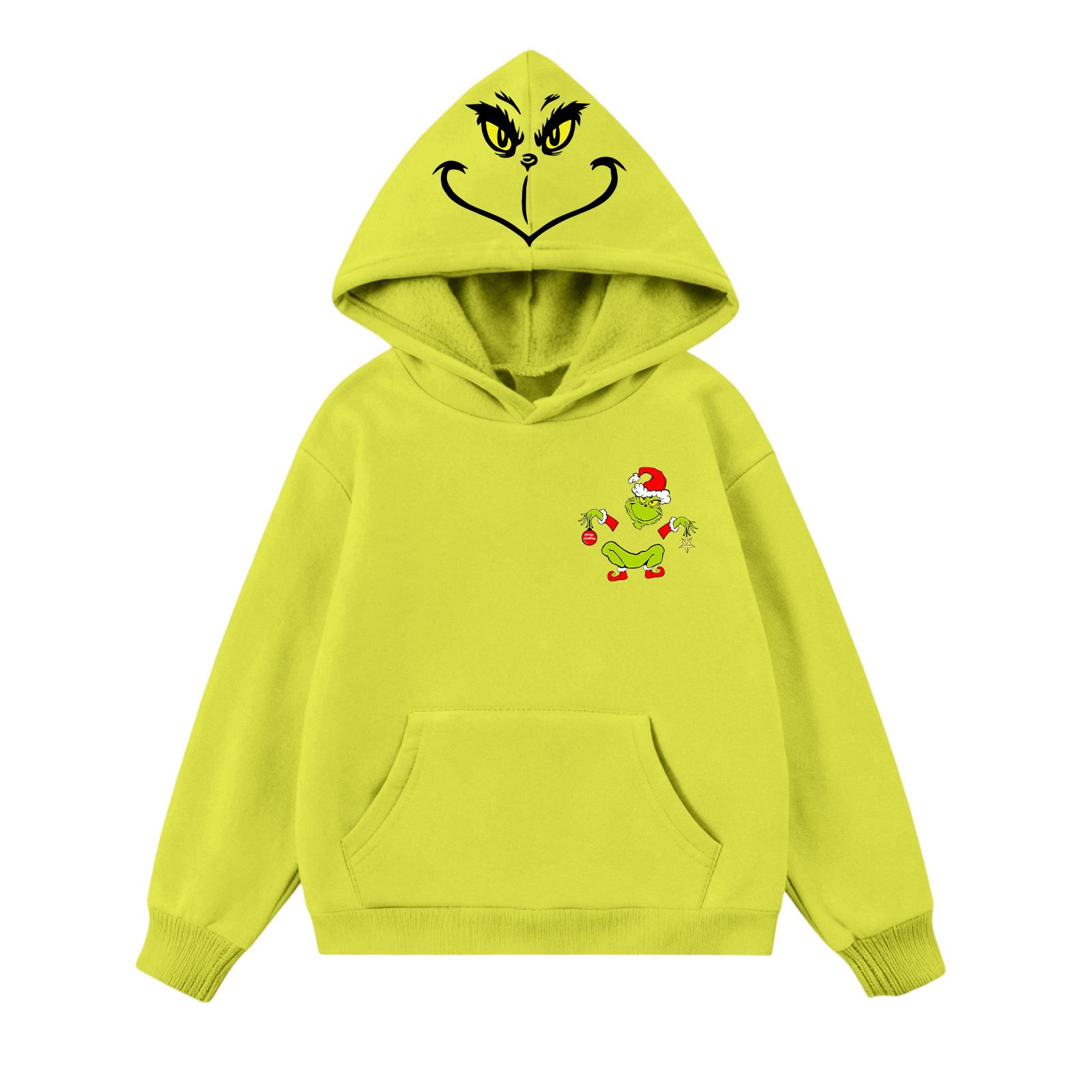 

Детский повседневный пуловер с круглым вырезом и принтом, с длинными рукавами и капюшоном 160 жёлтый