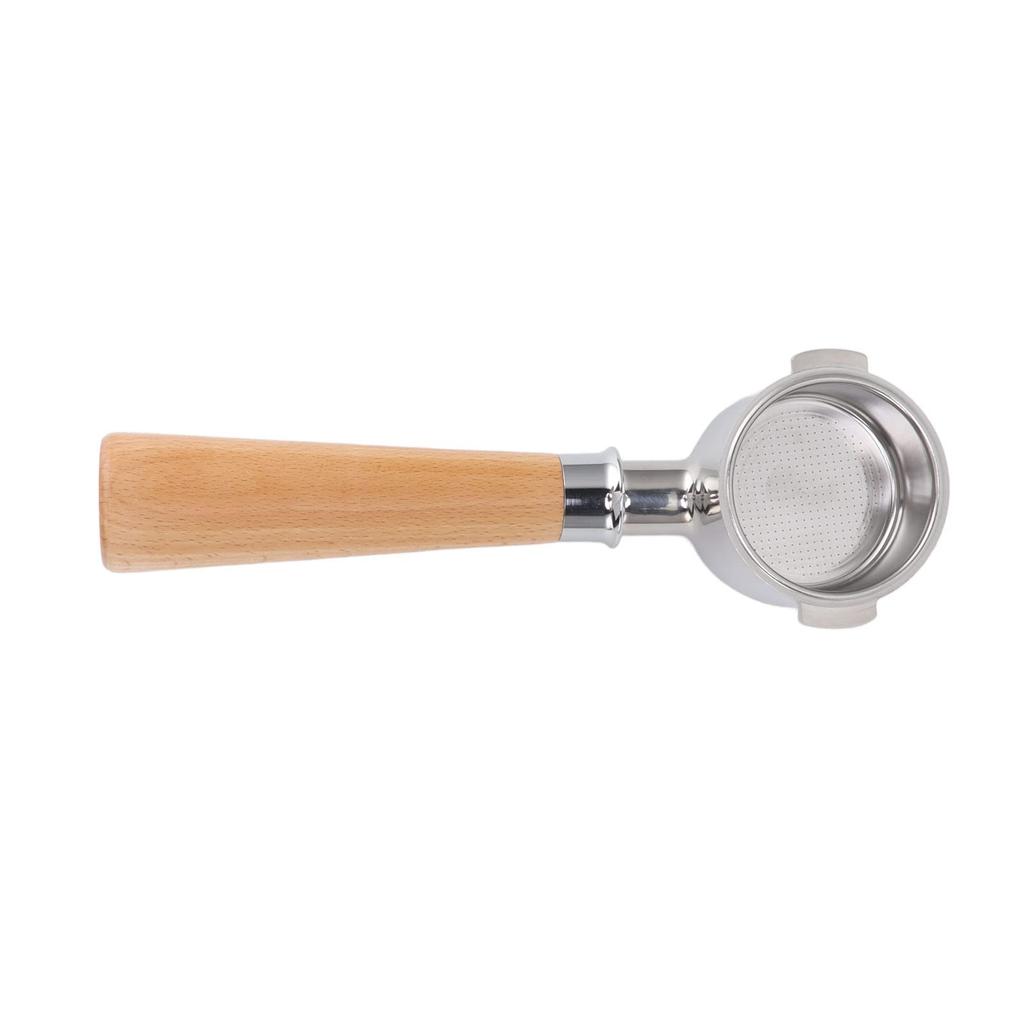 51mm Coffee Bottomless Portafilter, Comfortable Grip, 51mm Two-Lug Portafilter, Safely Removable, 304 Stainless Steel, EC0310 (A2 Beechwood)