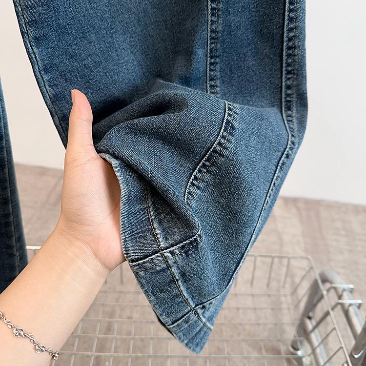 High Waist Slimming Drawstring Straight-Leg Plus Size Jeans for Women - Early Spring Collection