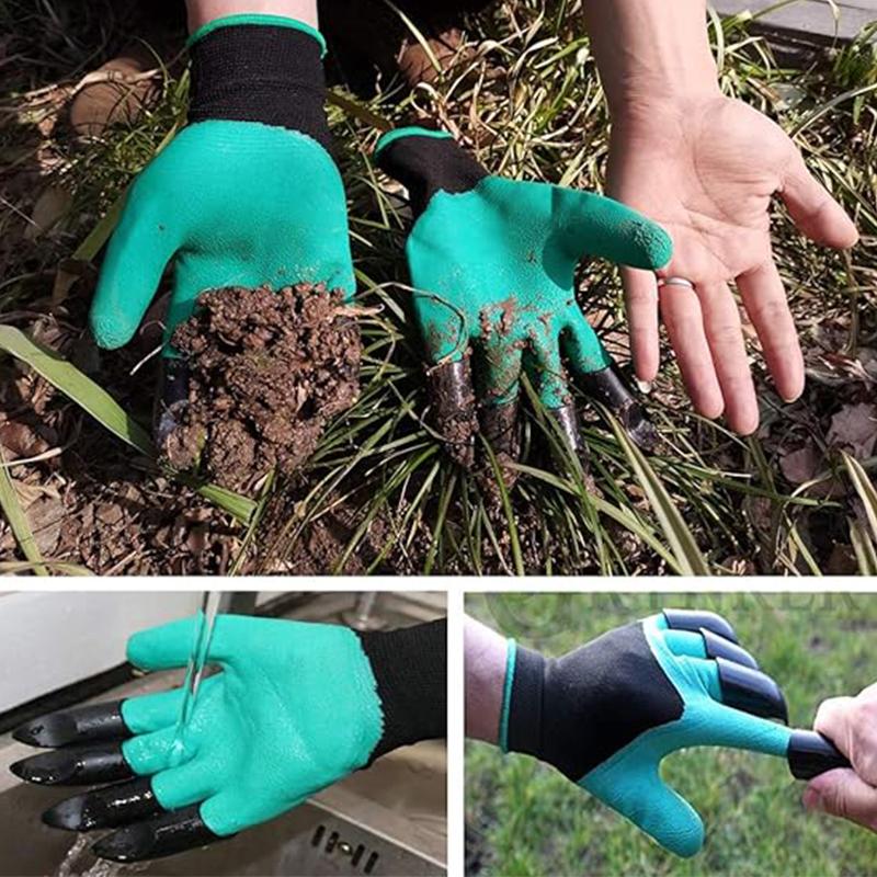 1 Pair Gardening Gloves with Claws, Quick Digging, Puncture Resistant, Universal Size