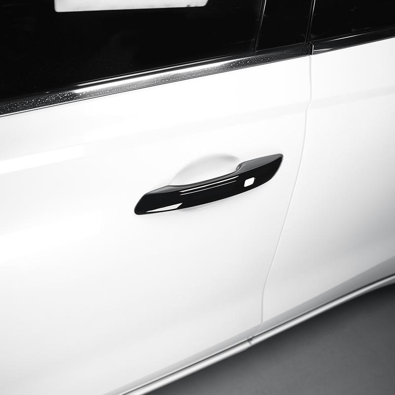 For Genesis GV80 -2026 Car Tuning Automotive Black Carbon Fiber ABS Exterior Door Handles Cover Trim Accessories LHD