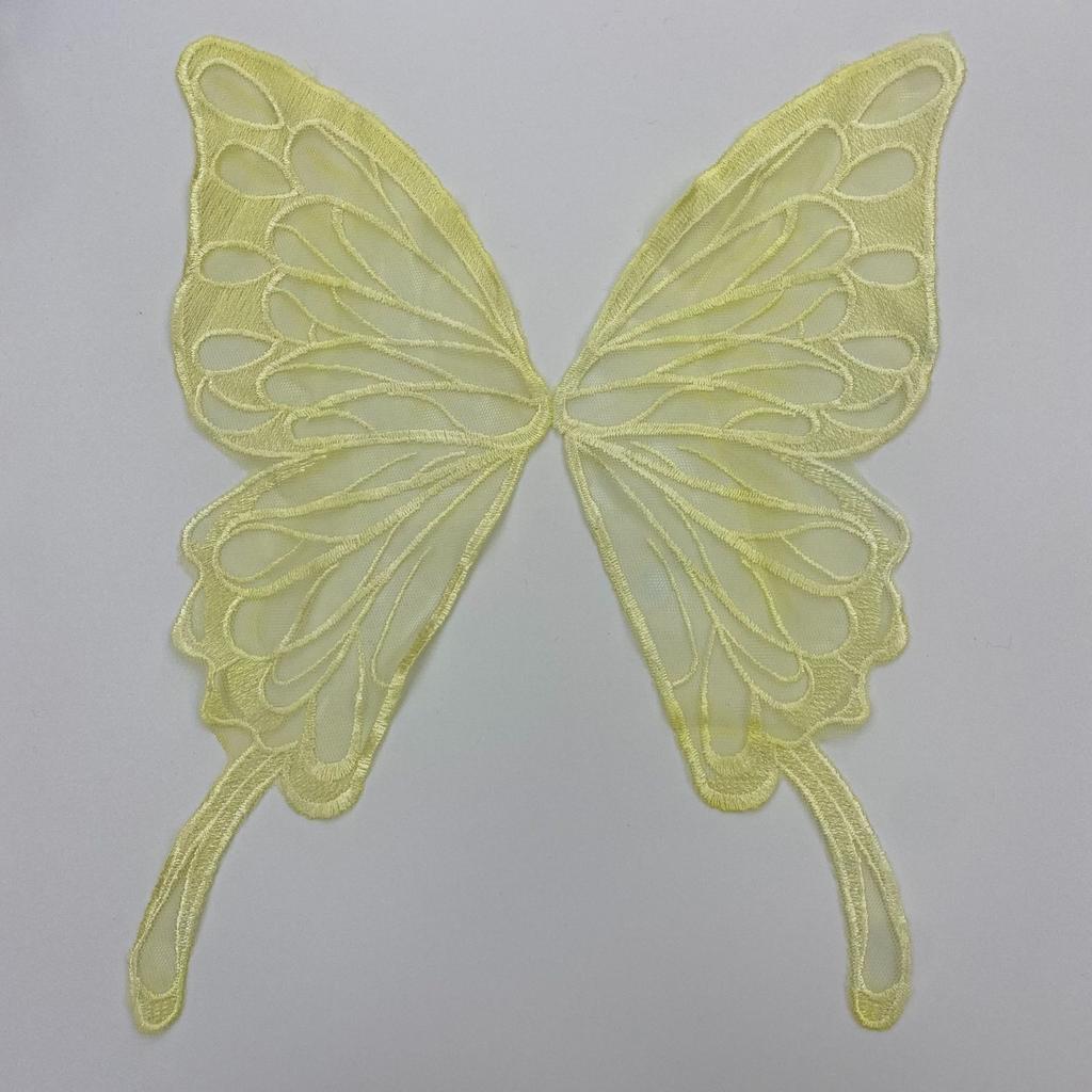 Large Water-Soluble Lace Embroidery Butterfly Pair, Back Flower, Applique Lace Diy Butterfly Cloth Sticker Collar Flower Accessories