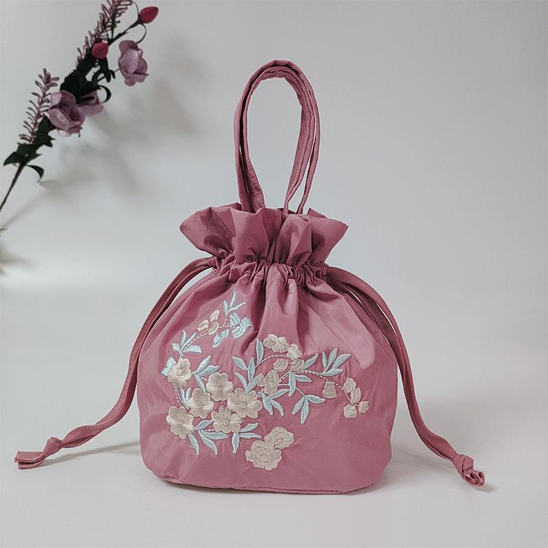 

Элегантная сумка-тоут с вышивкой шелком, сумка для покупок, сумка в этническом стиле, сумка в китайском стиле, маленькая сумка розовый